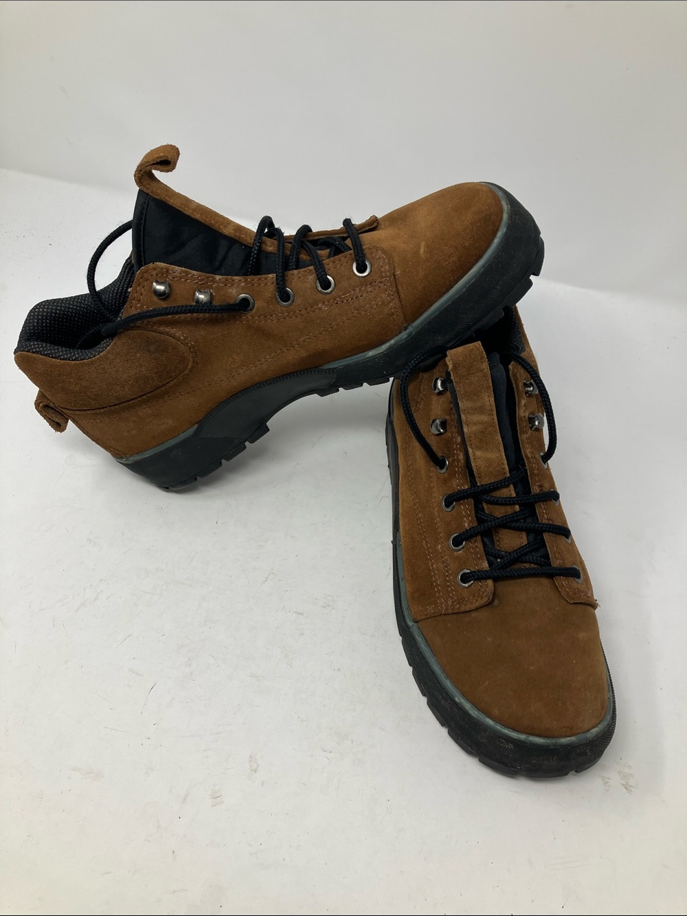 Cole Haan Resort Suede Hiking Boots Brown Black Ankle Booties Size 9.5B F9071